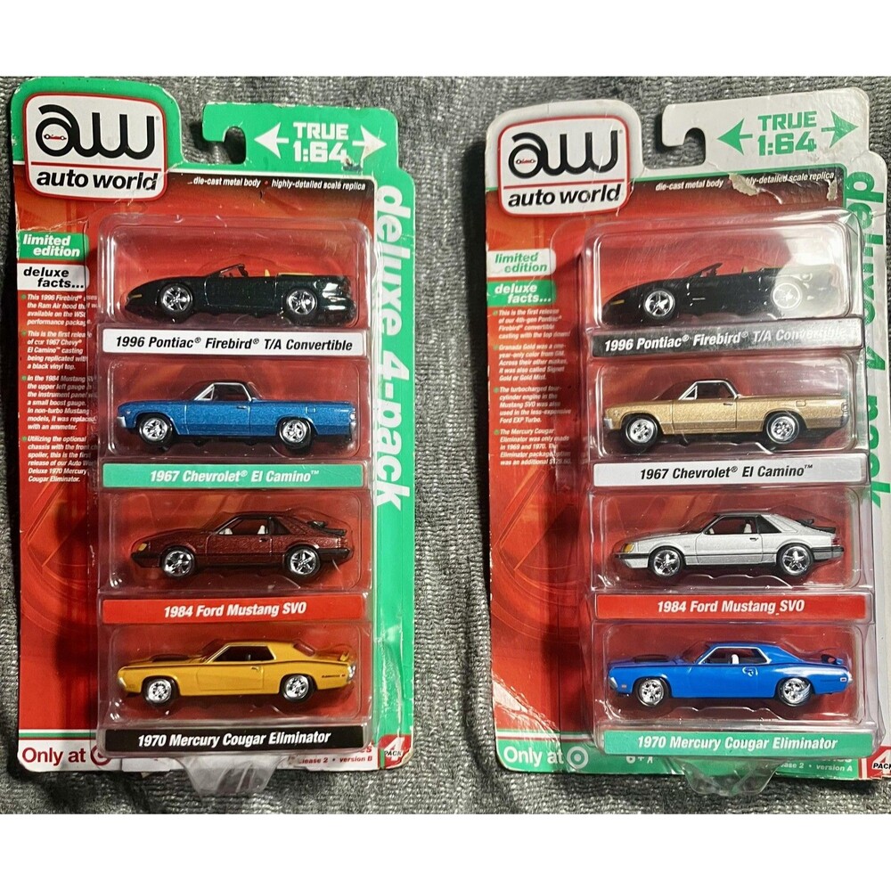 Auto World True 1:64 Deluxe 4-Pack Release 2 Lot Version A B Target SEE PICS